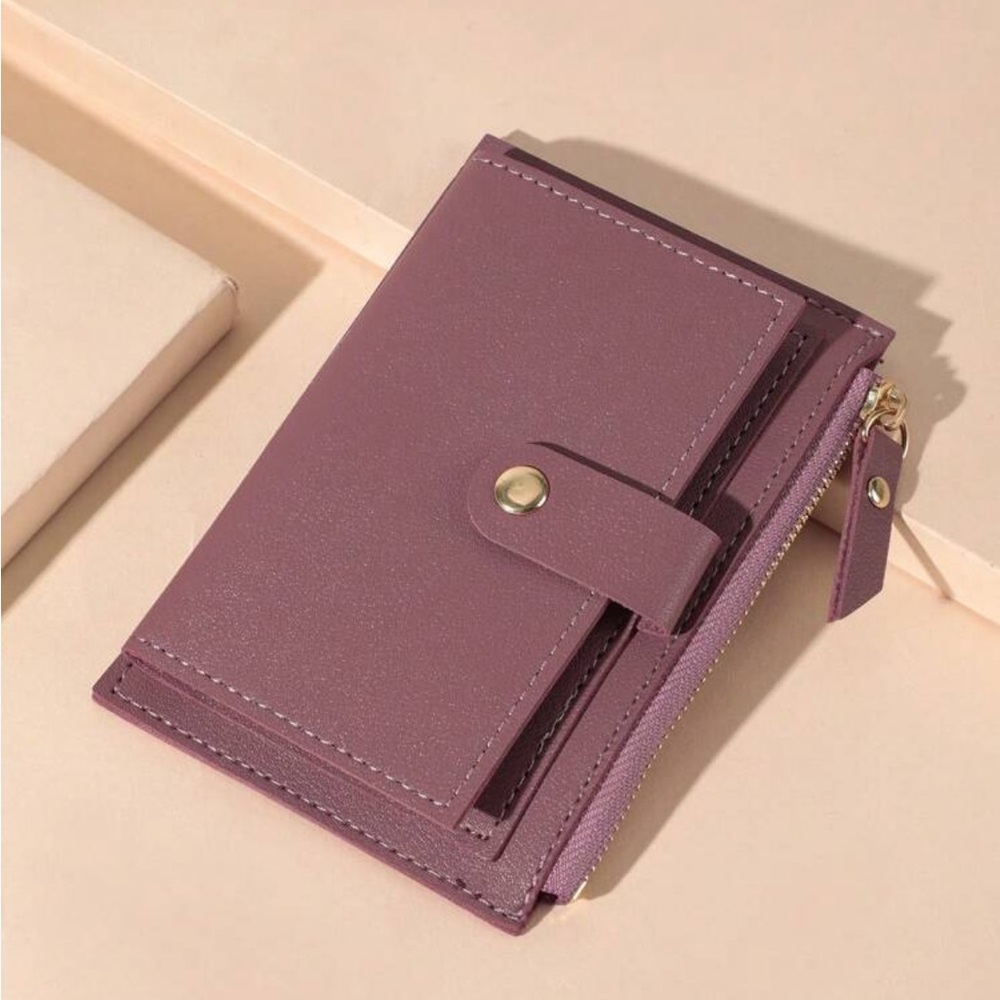 ⚠️Clearance❤️Solid Color Card Holder Red Violet Wallet - Picture 4 of 4